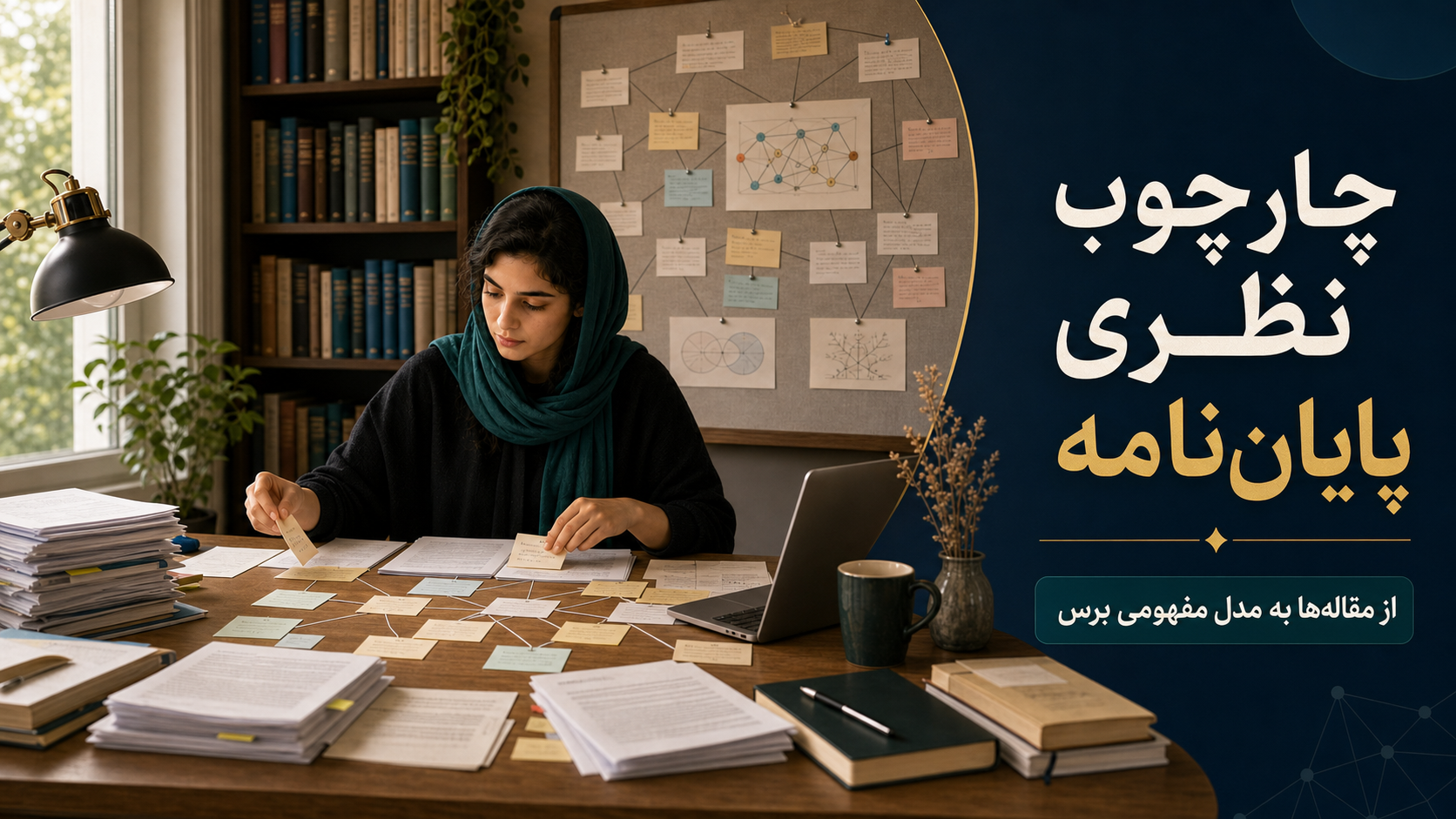 تصویرسازی اختصاصی برای نوشتن چارچوب نظری پایاننامه؛ از مقالهها به مدل مفهومی برس